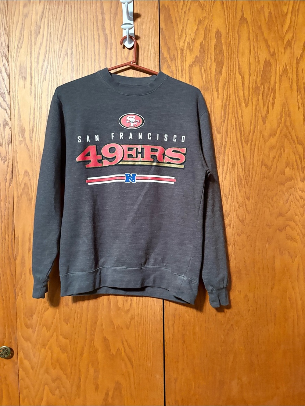 Team Apparel Charcoal 49ERS Crewneck Sweatshirt with Red Logo